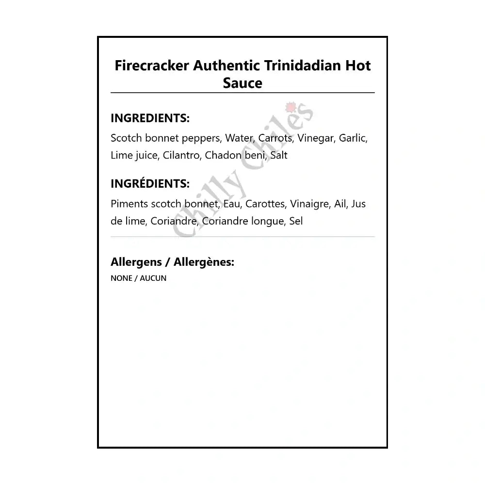 Firecracker Authentic Trinidadian Hot Sauce - Hot Sauce