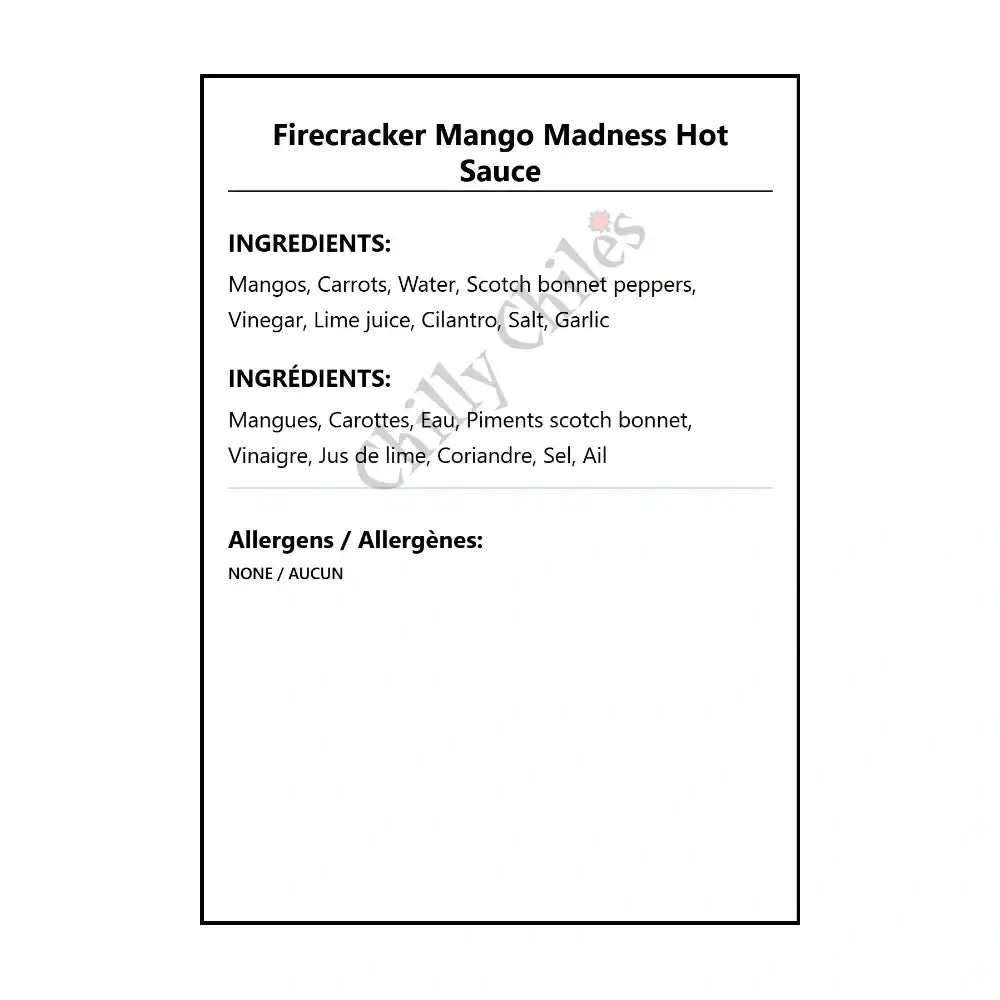 Firecracker Mango Madness Hot Sauce - Hot Sauce
