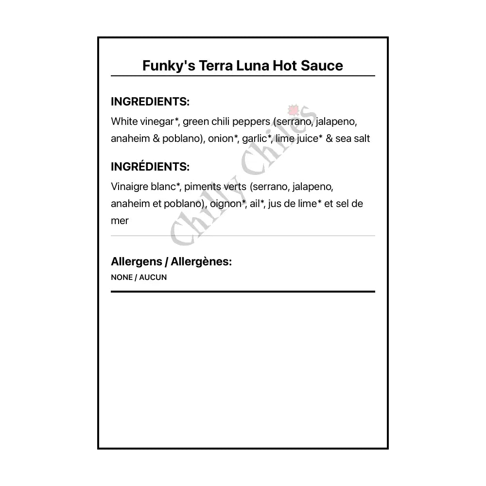 Funky’s Terra Luna Hot Sauce - Hot Sauce