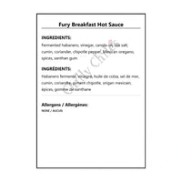 Fury Breakfast Hot Sauce - Hot Sauce