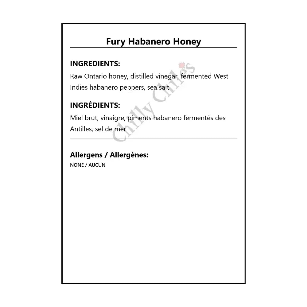 Fury Habanero Honey - Other