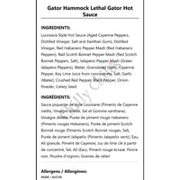 Gator Hammock Lethal Gator Hot Sauce - Hot Sauce
