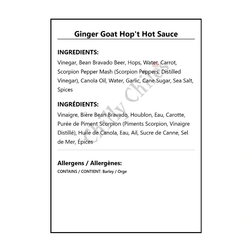 Ginger Goat Hop’t Hot Sauce - Hot Sauce