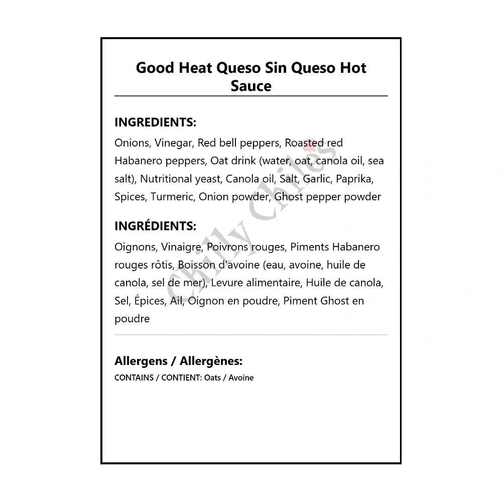 Good Heat Queso Sin Queso Hot Sauce - Hot Sauce