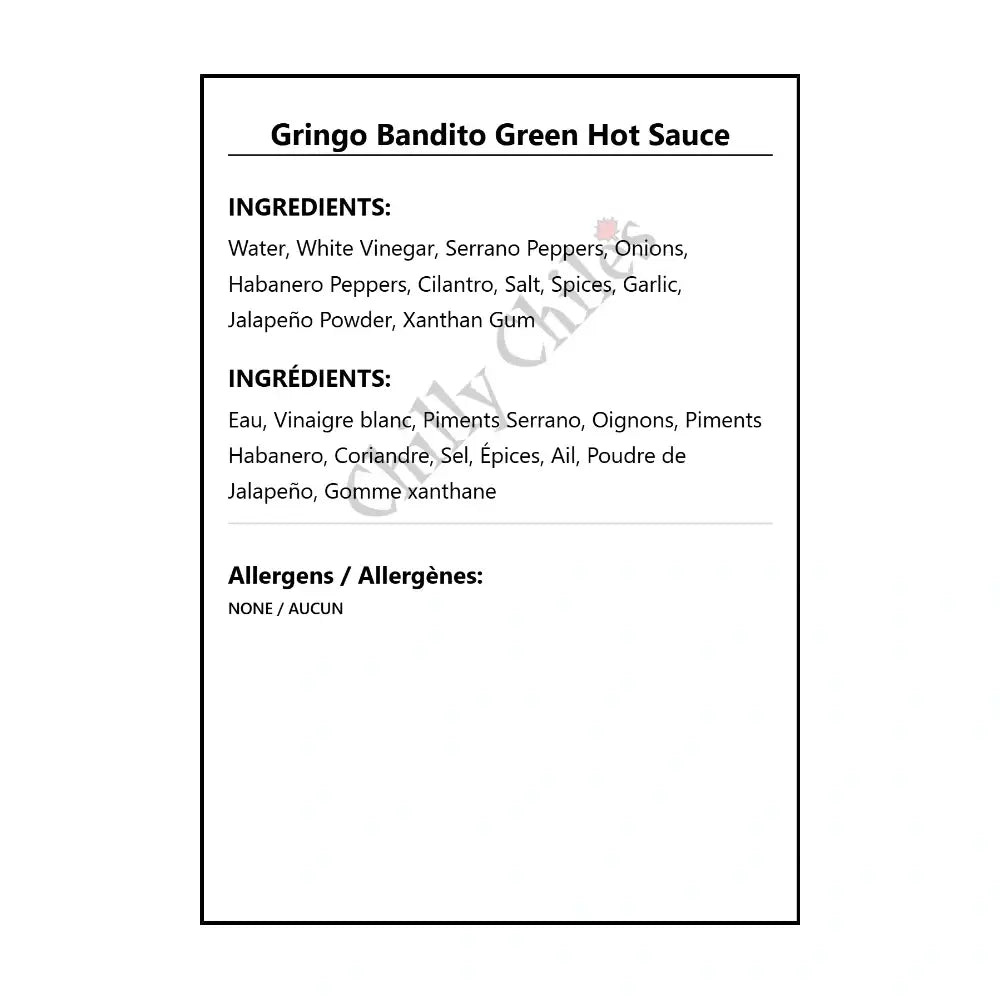 Gringo Bandito Green Hot Sauce - Hot Sauce