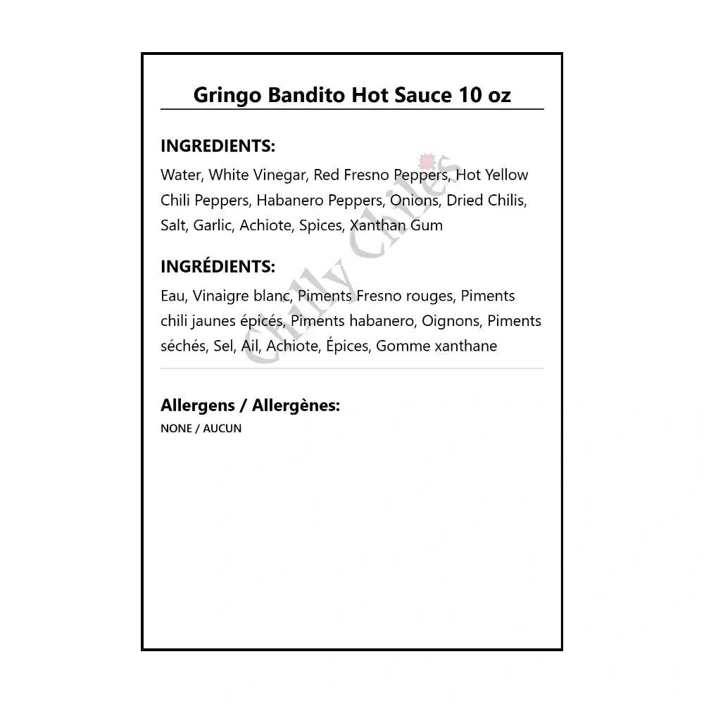 Gringo Bandito Hot Sauce 10 oz - Hot Sauce