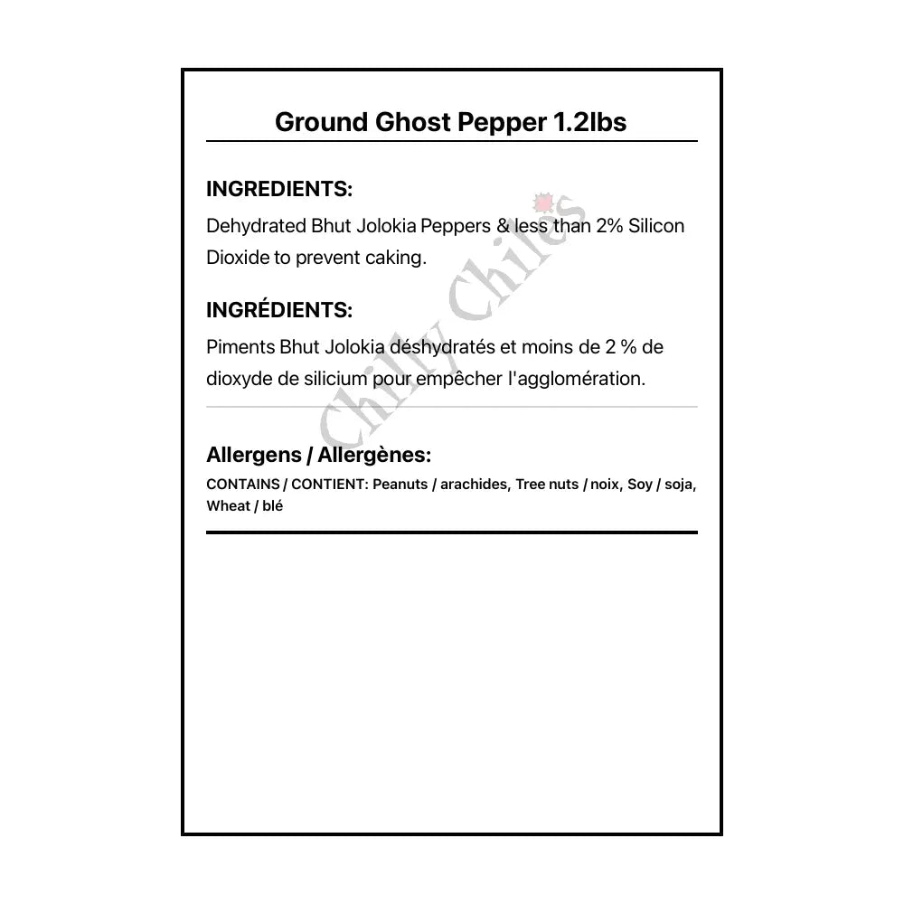 Ground Ghost Pepper 1.2lbs - Spice/Peppers