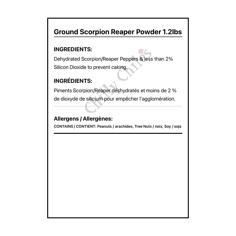 Ground Scorpion Reaper Powder 1.2lbs - Spice/Peppers
