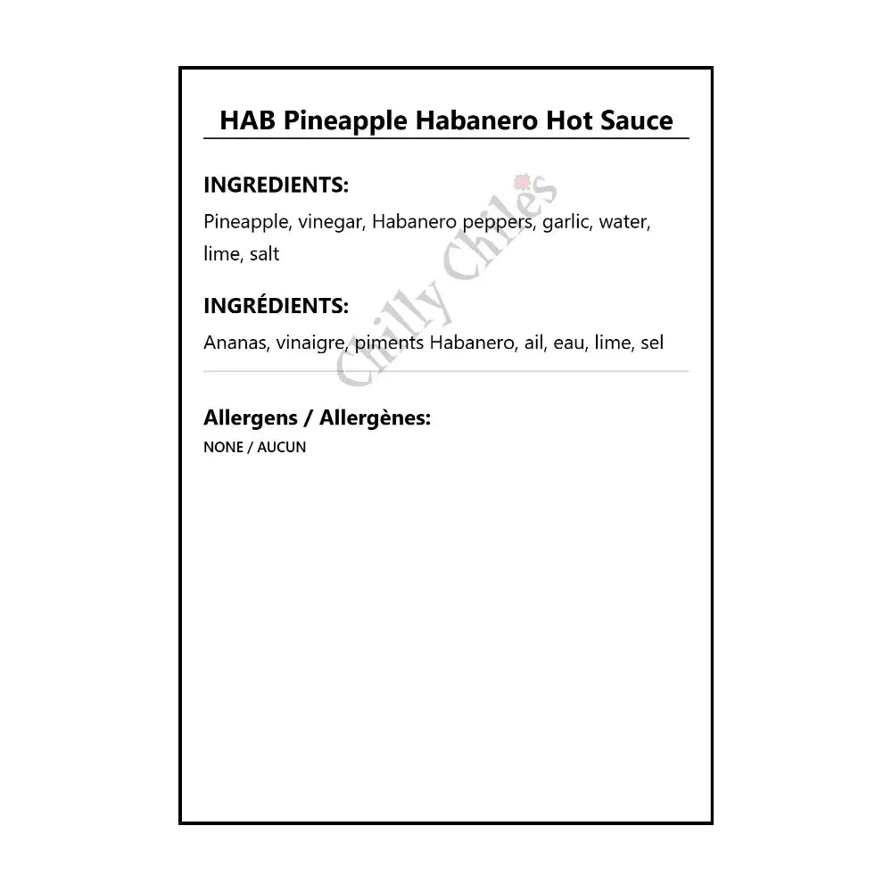 HAB Pineapple Habanero Hot Sauce - Hot Sauce