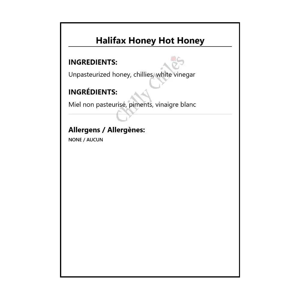 Halifax Honey Hot Honey - Condiments