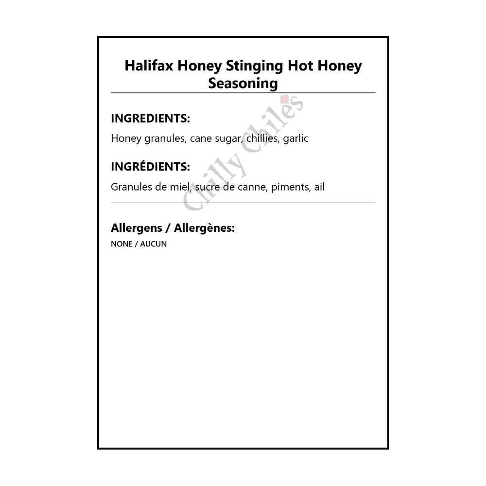 Halifax Honey Stinging Hot Honey Seasoning - Spice/Peppers