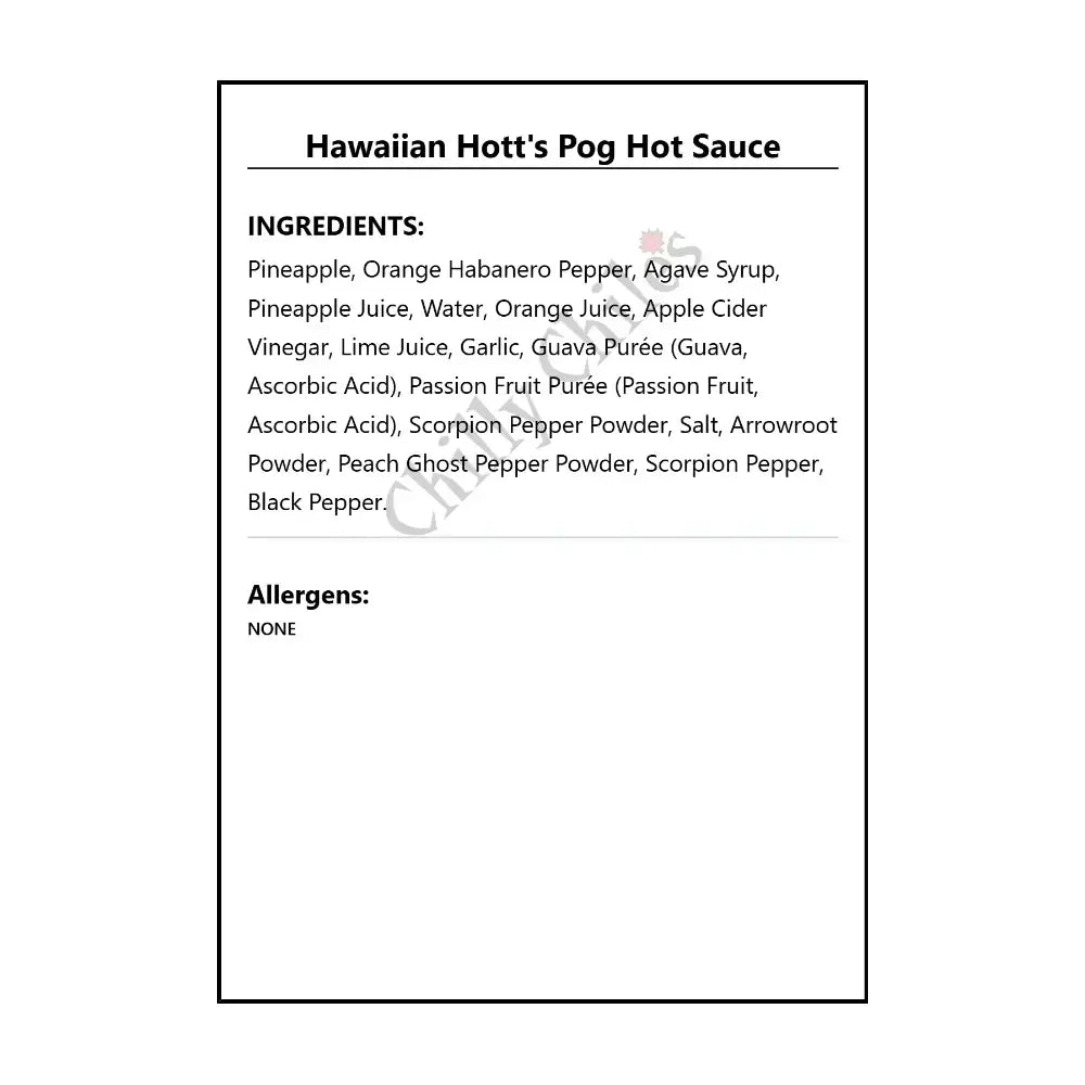 Hawaiian Hott’s Pog Hot Sauce