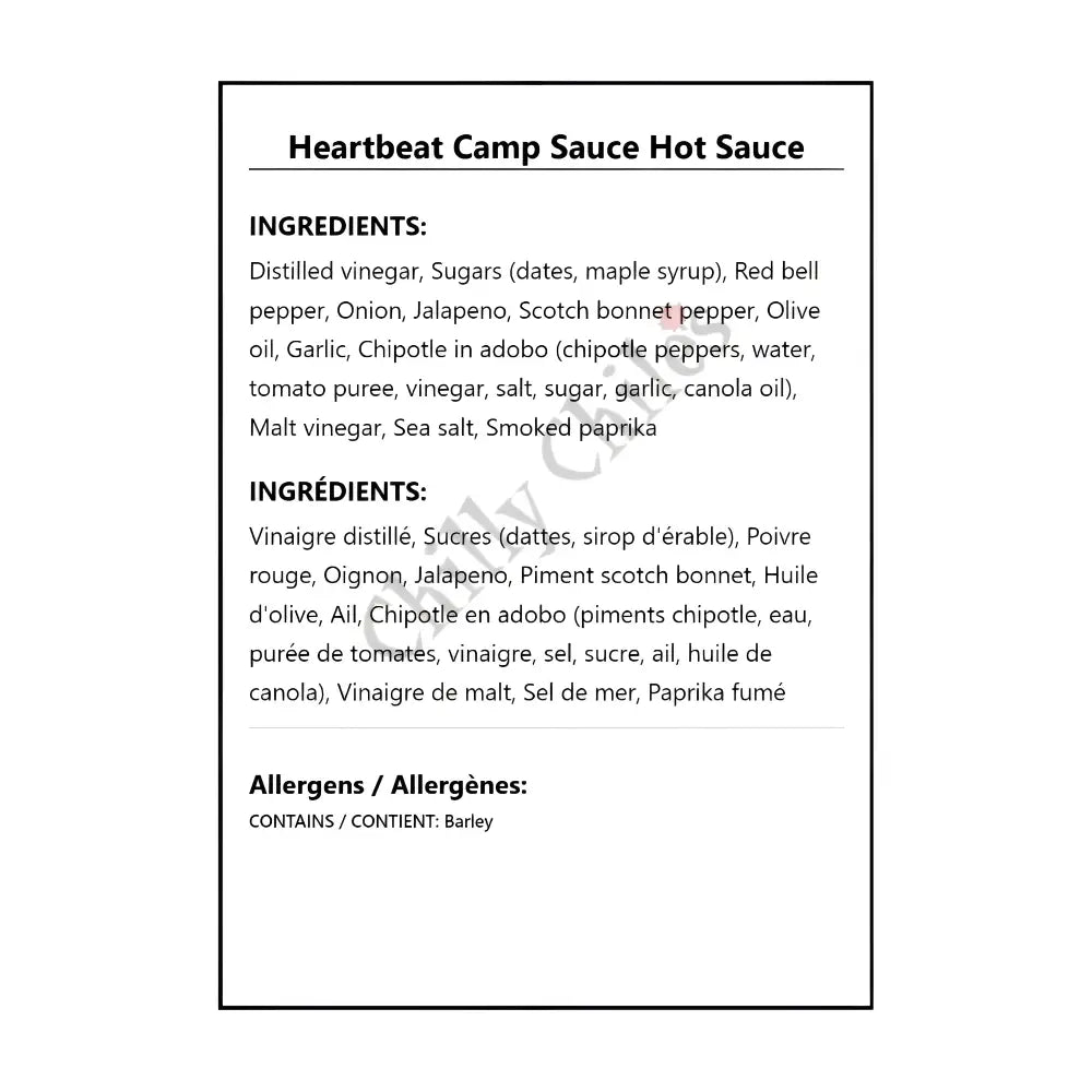 Heartbeat Camp Sauce Hot Sauce - Hot Sauce