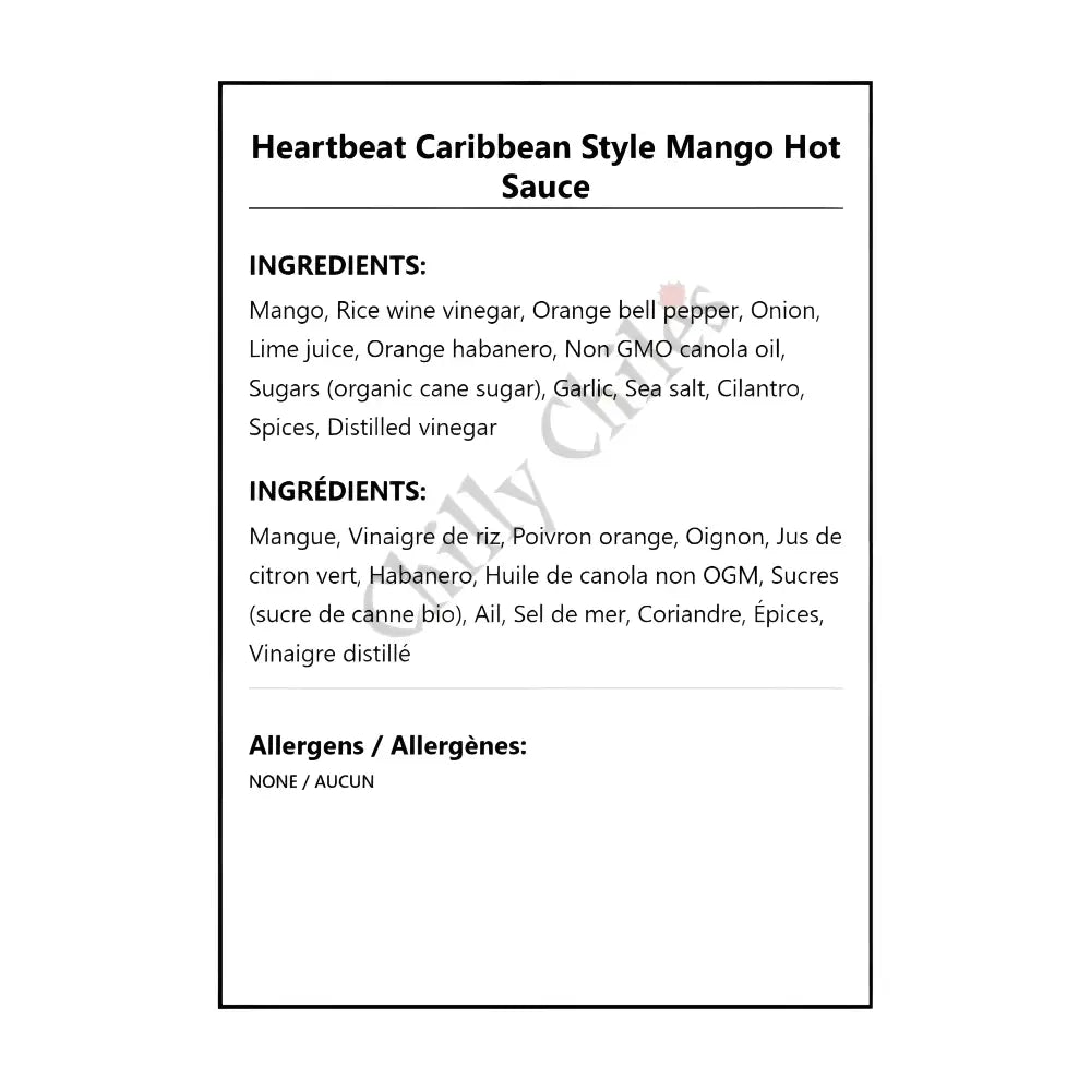 Heartbeat Caribbean Style Mango Hot Sauce - Hot Sauce