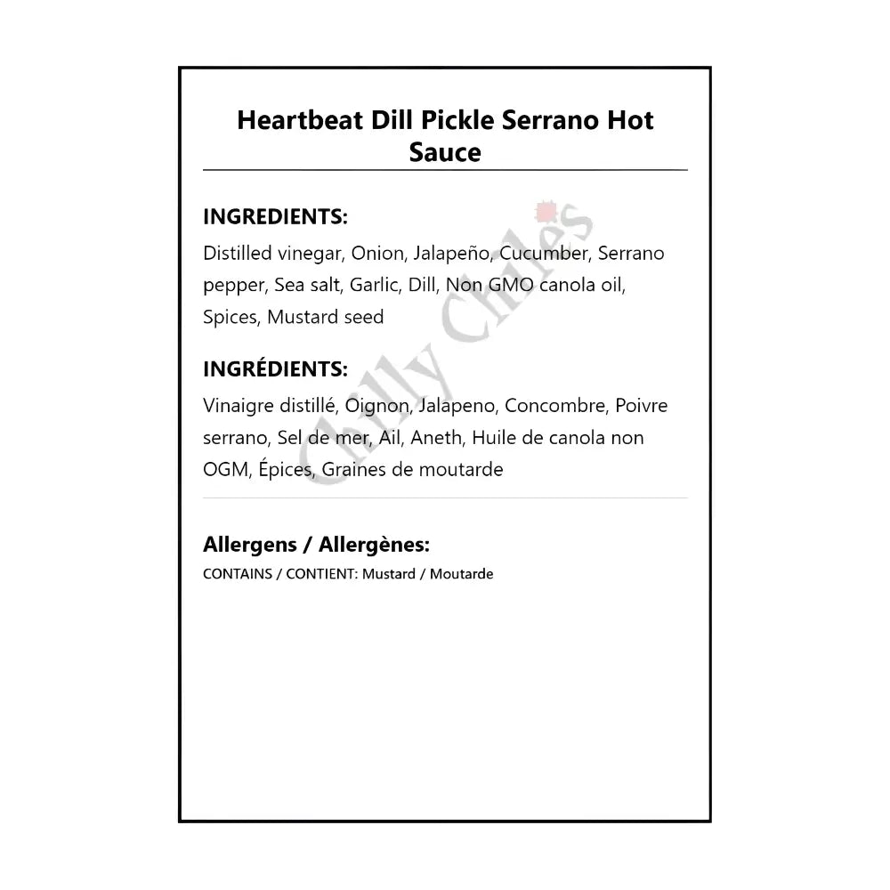Heartbeat Dill Pickle Serrano Hot Sauce - Hot Sauce