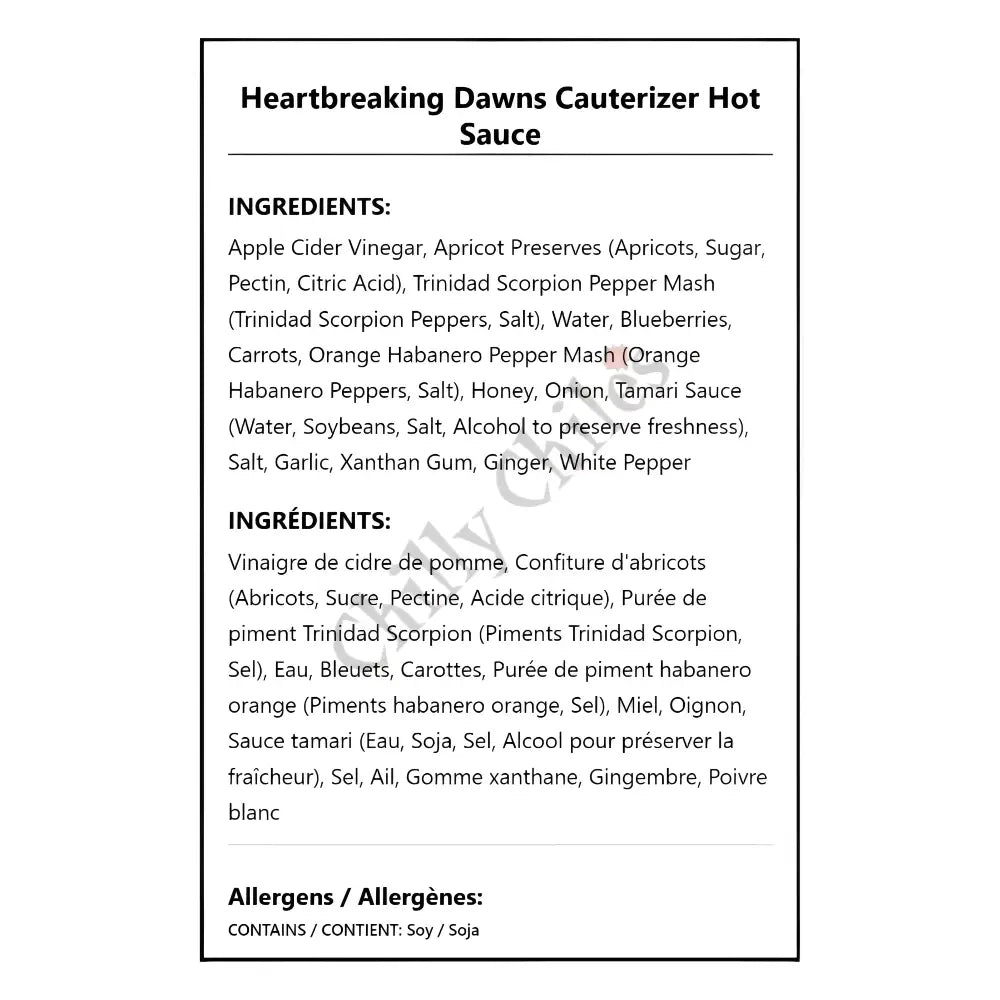 Heartbreaking Dawns Cauterizer Hot Sauce - Hot Sauce