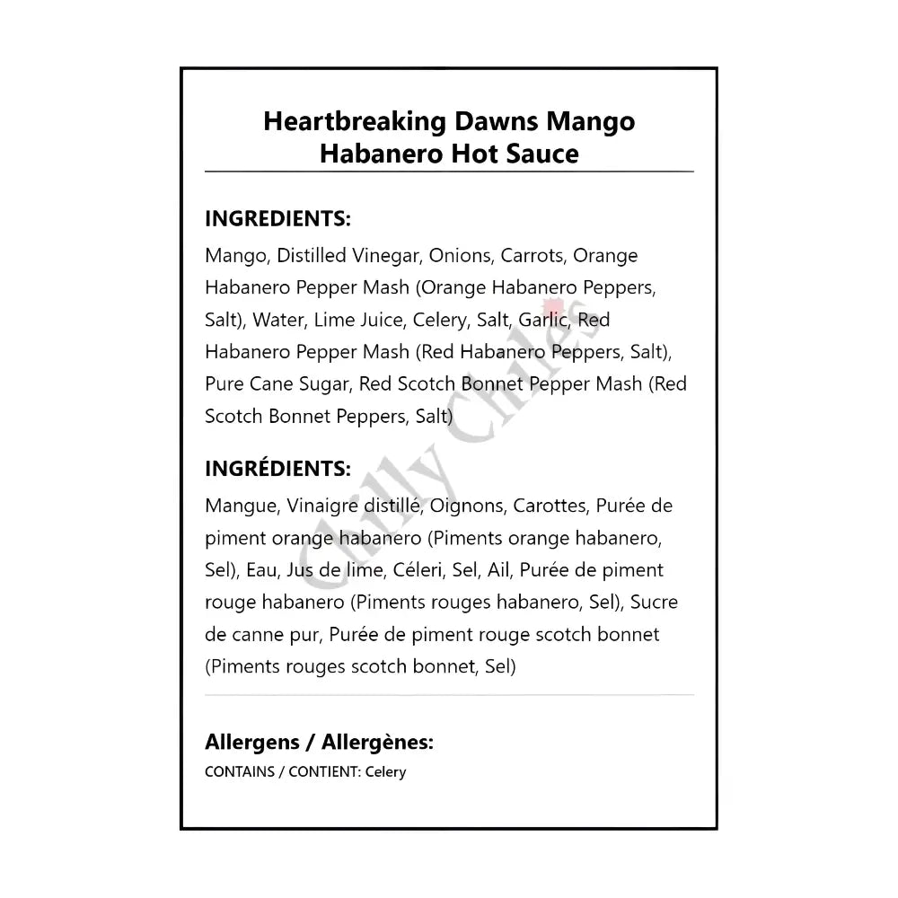 Heartbreaking Dawns Mango Habanero Hot Sauce - Hot Sauce