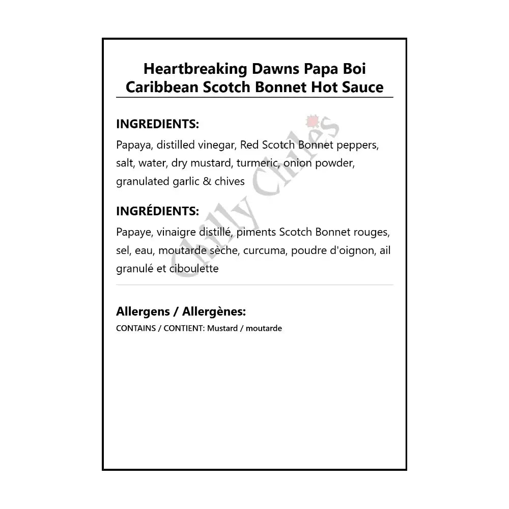 Heartbreaking Dawns Papa Boi Caribbean Bonnet Hot Sauce - Hot Sauce