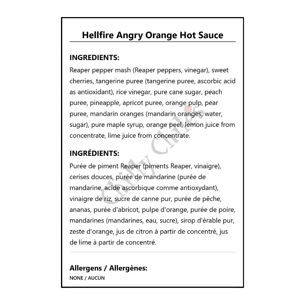 Hellfire Angry Orange Hot Sauce - Hot Sauce