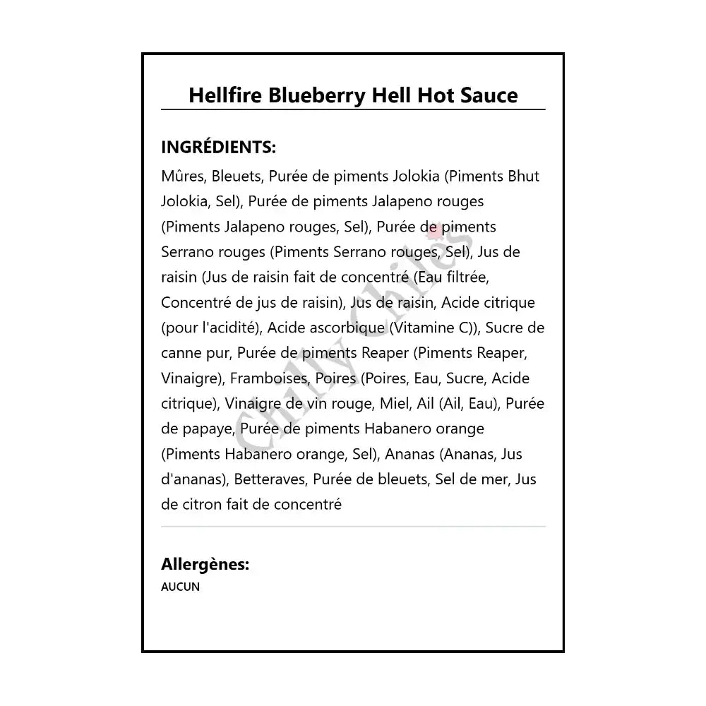 Hellfire Blueberry Hell Hot Sauce - Hot Sauce