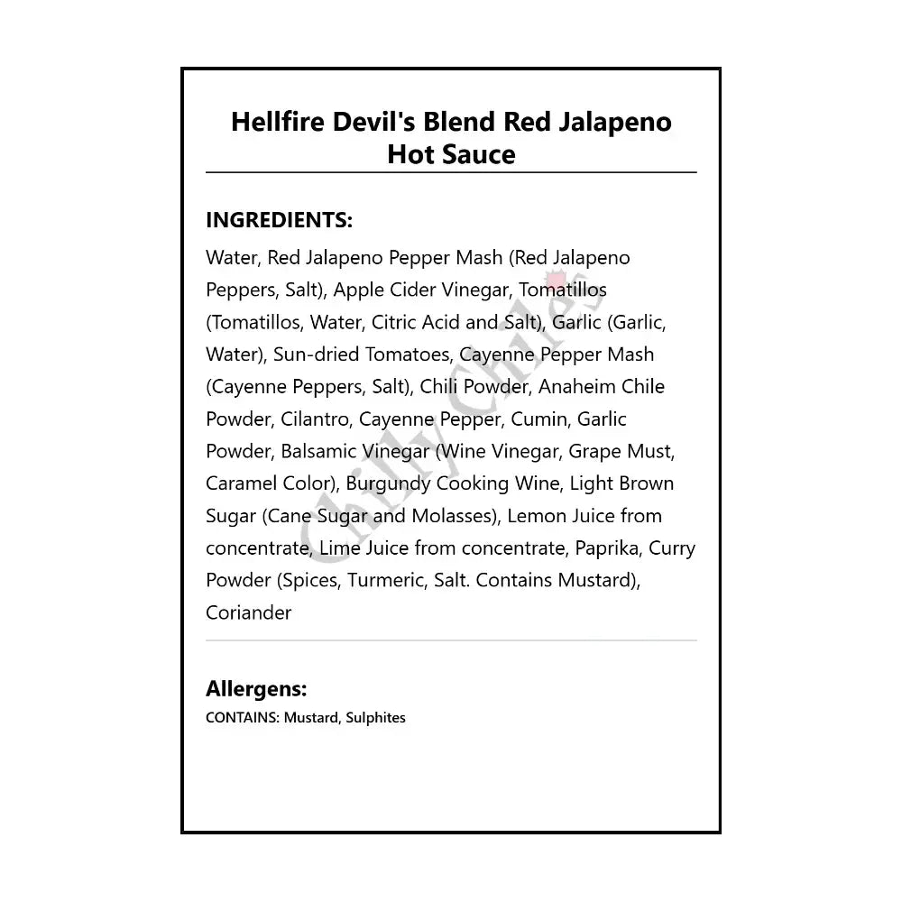 Hellfire Devil’s Blend Red Jalapeno Hot Sauce - Hot Sauce