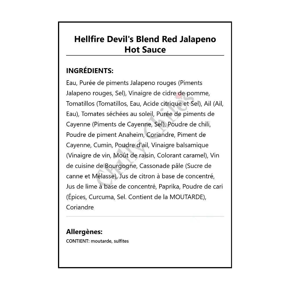 Hellfire Devil’s Blend Red Jalapeno Hot Sauce - Hot Sauce