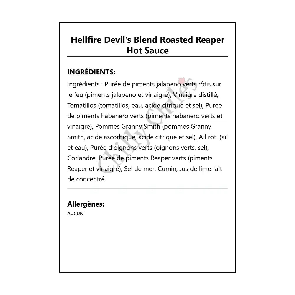 Hellfire Devil’s Blend Roasted Reaper Hot Sauce - Hot Sauce