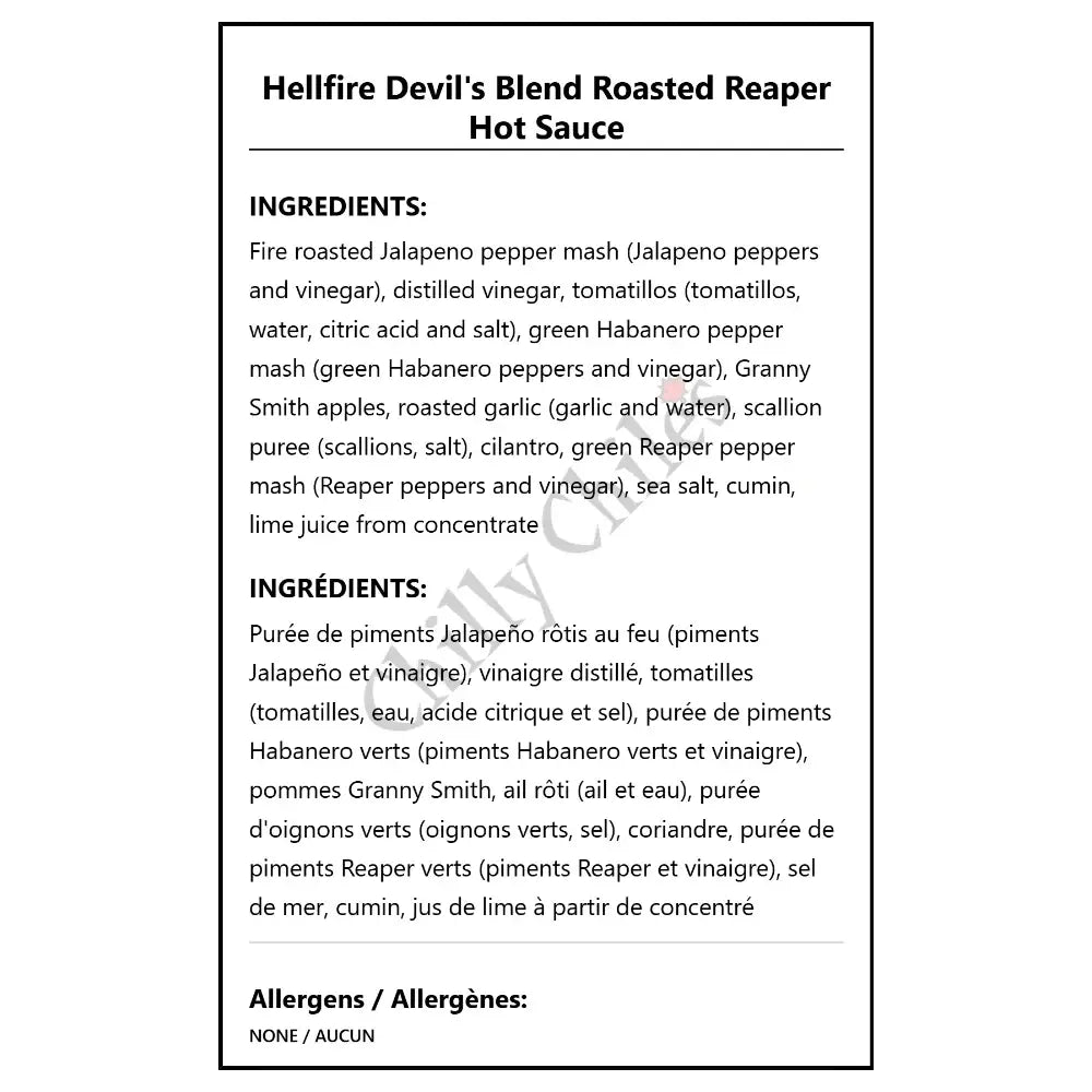 Hellfire Devil’s Blend Roasted Reaper Hot Sauce - Hot Sauce