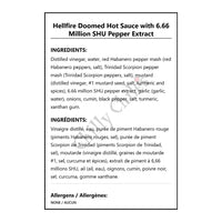 Hellfire Doomed Hot Sauce with 6.66 Million SHU Pepper Extract - Hot Sauce