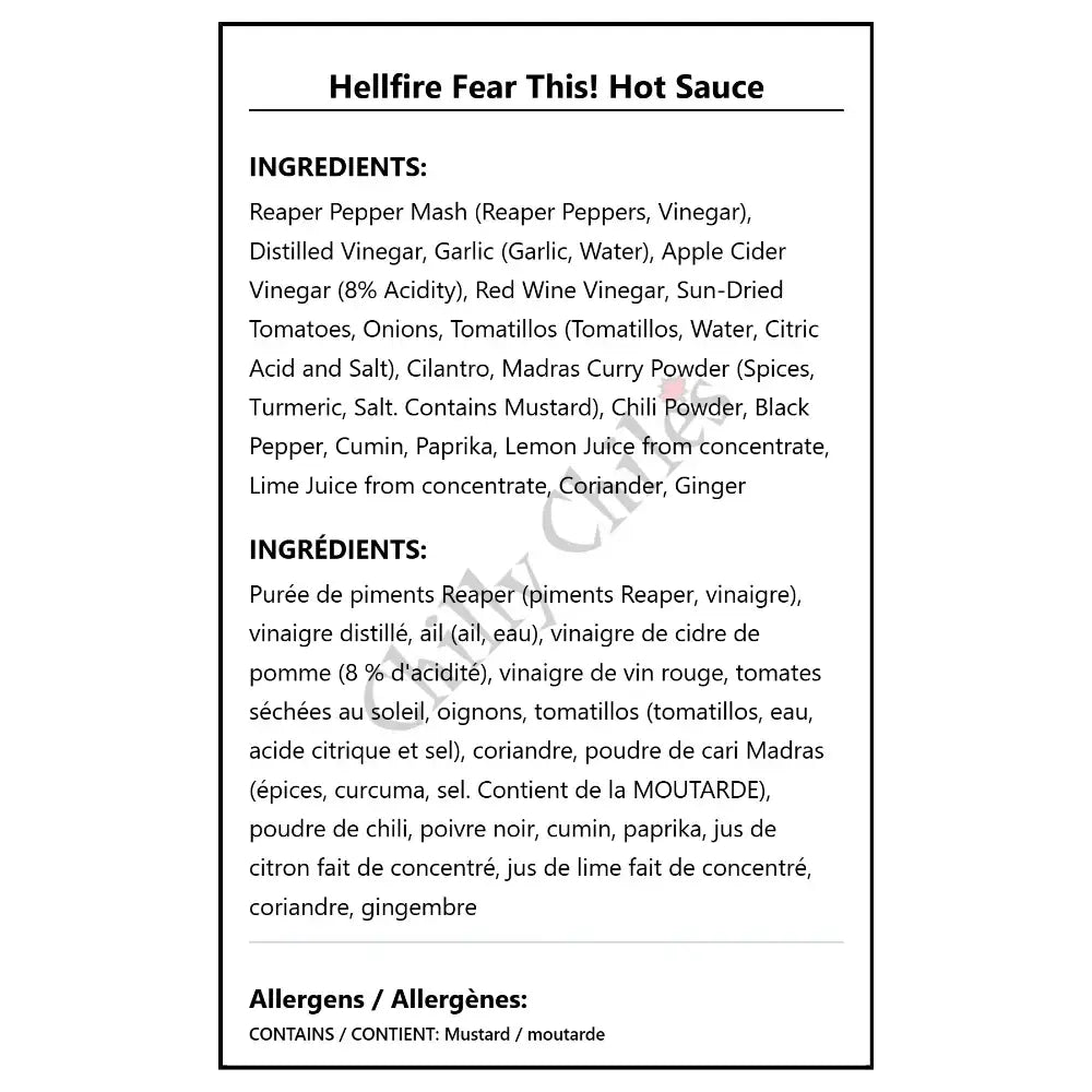 Hellfire Fear This! Hot Sauce - Hot Sauce