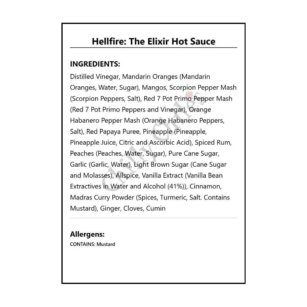 Hellfire: The Elixir Hot Sauce - Hot Sauce