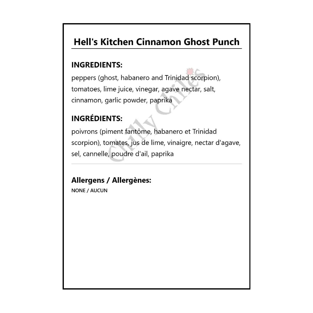 Hell’s Kitchen Cinnamon Ghost Punch - Hot Sauce
