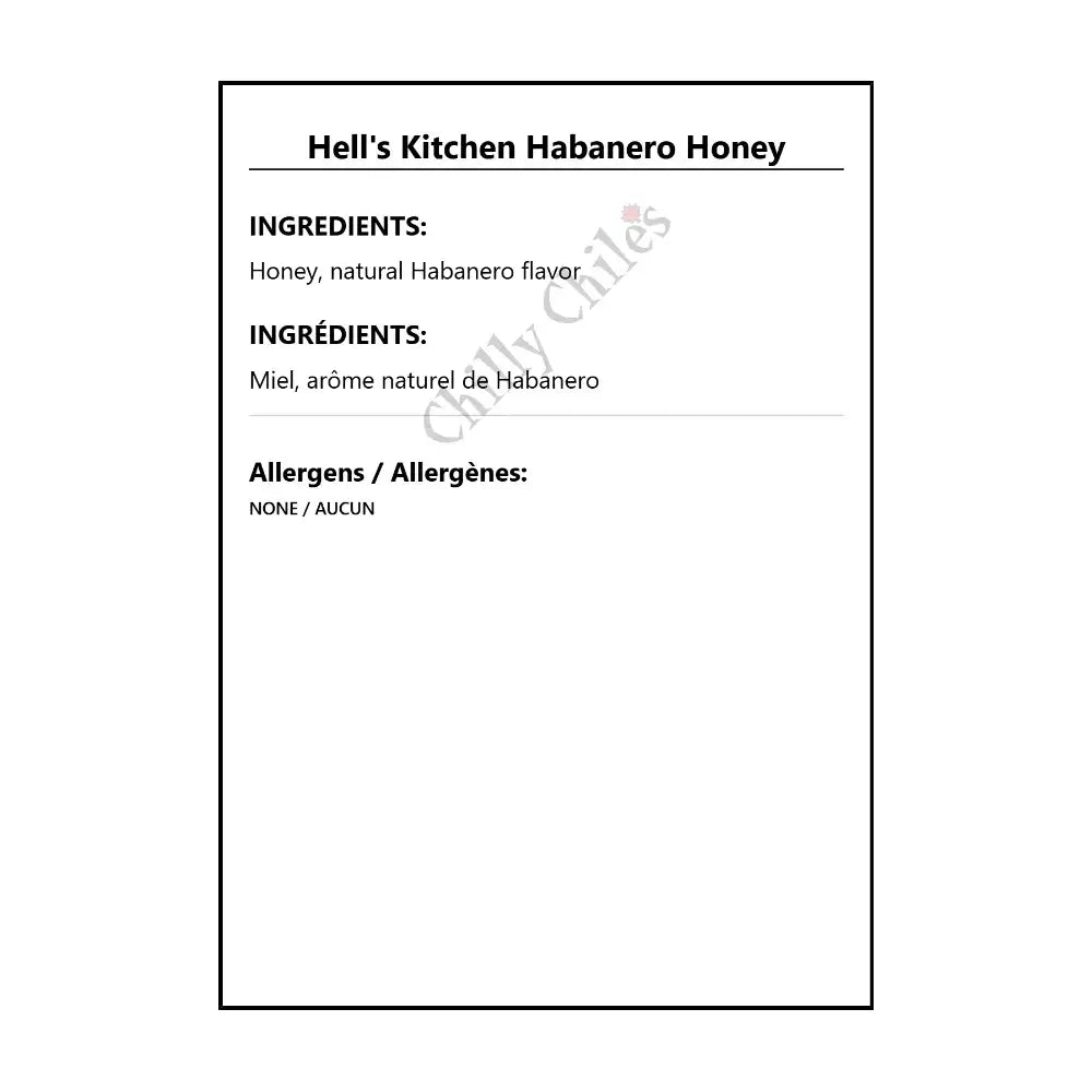 Hell’s Kitchen Habanero Honey - Condiments