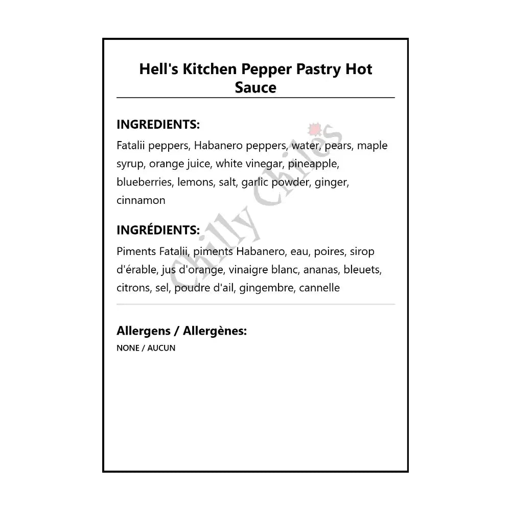 Hell’s Kitchen Pepper Pastry Hot Sauce - Hot Sauce
