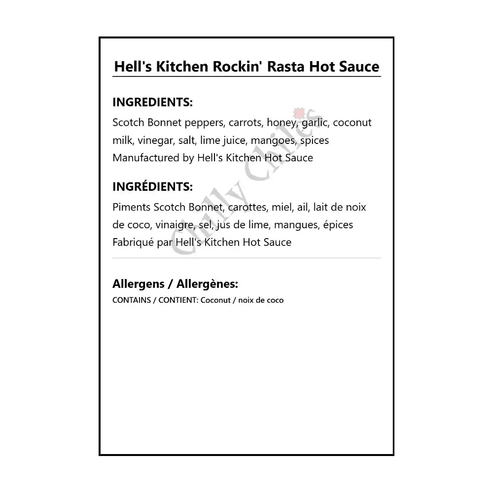 Hell’s Kitchen Rockin’ Rasta Hot Sauce - Hot Sauce