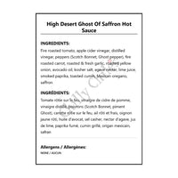 High Desert Ghost Of Saffron Hot Sauce - Hot Sauce