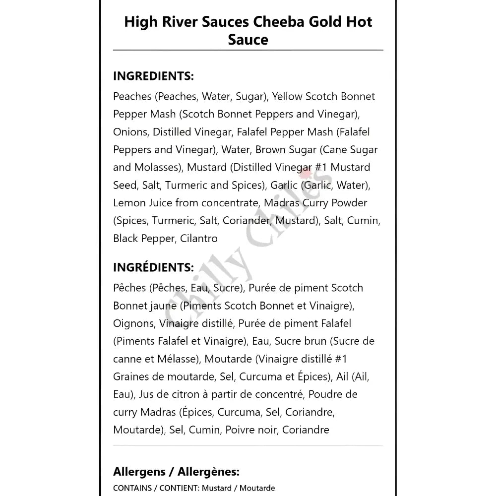 High River Sauces Cheeba Gold Hot Sauce - Hot Sauce