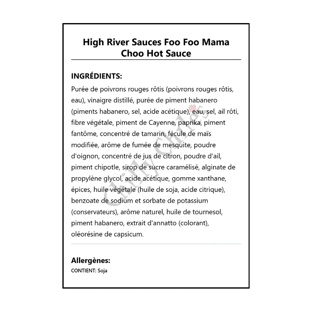 High River Sauces Foo Foo Mama Choo Hot Sauce - Hot Sauce