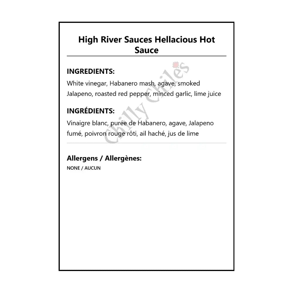 High River Sauces Hellacious Hot Sauce - Hot Sauce