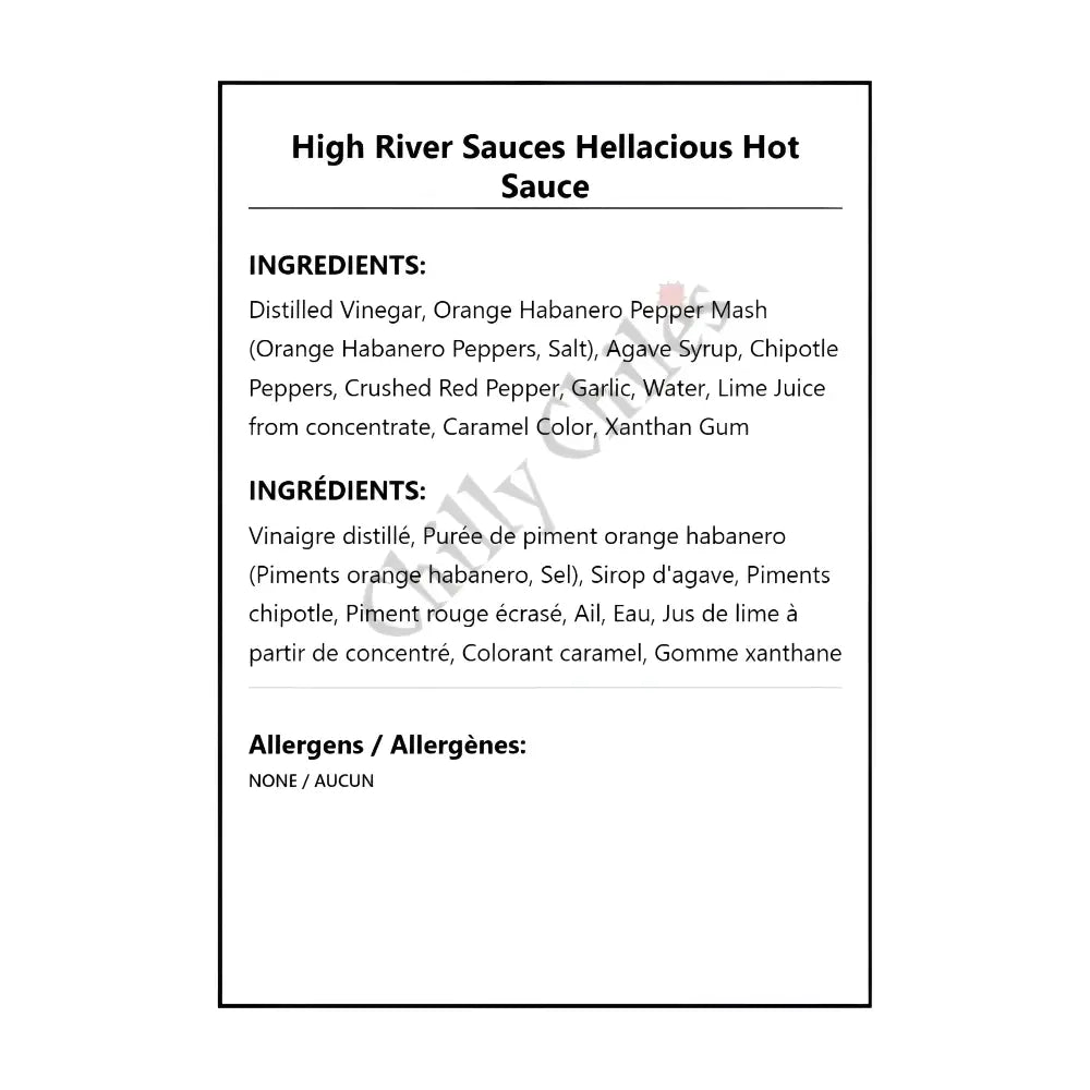 High River Sauces Hellacious Hot Sauce - Hot Sauce