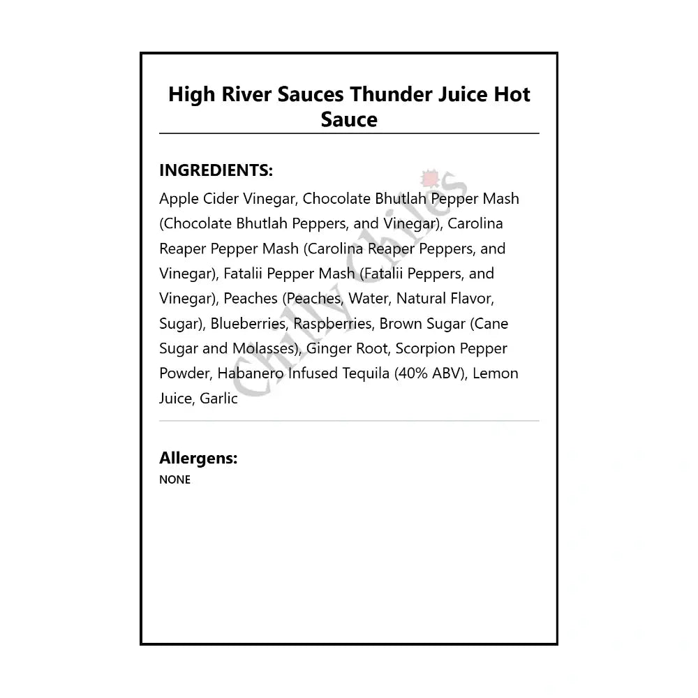 High River Sauces Thunder Juice Hot Sauce - Hot Sauce