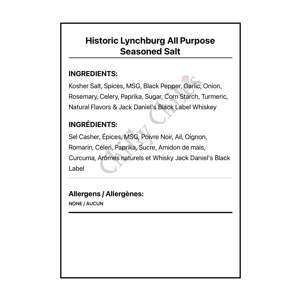 Historic Lynchburg All Purpose Seasoned Salt - Spice/Peppers