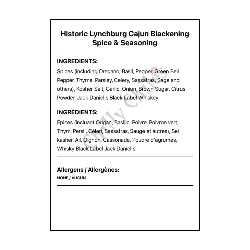 Historic Lynchburg Cajun Blackening Spice & Seasoning - Spice/Peppers