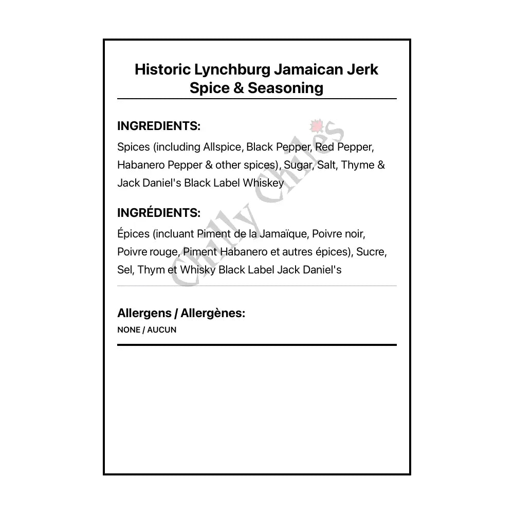 Historic Lynchburg Jamaican Jerk Spice & Seasoning - Spice/Peppers