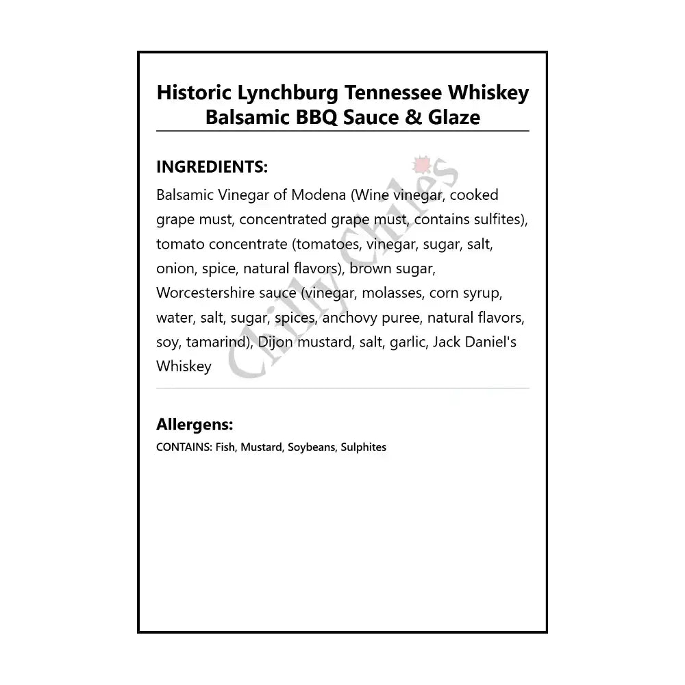 Historic Lynchburg Tennessee Balsamic BBQ Sauce & Glaze - BBQ Sauce