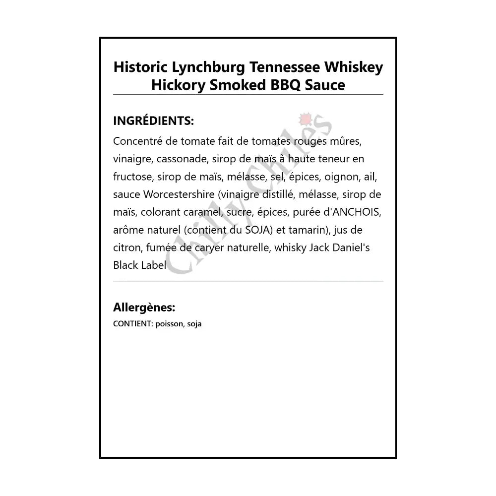 Historic Lynchburg Tennessee Hickory Smoked BBQ Sauce - BBQ Sauce