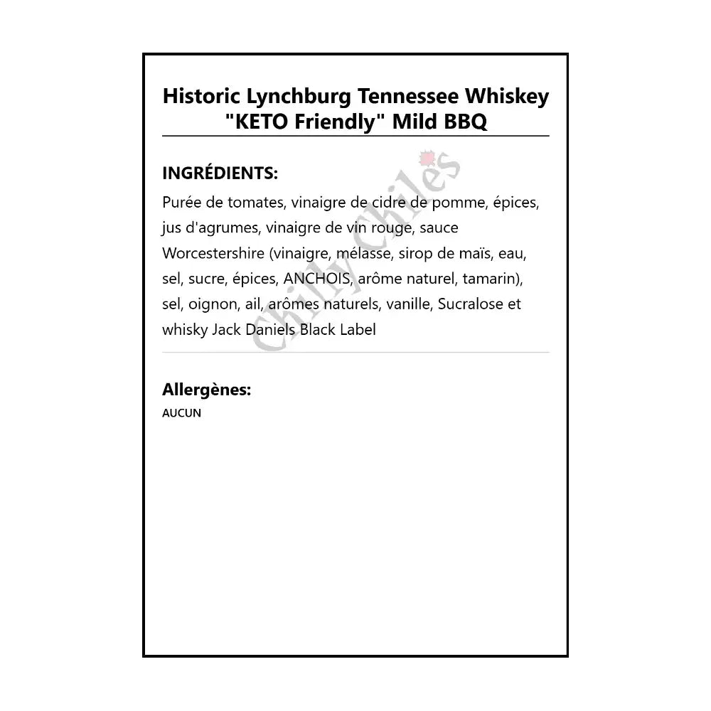 Historic Lynchburg Tennessee ’KETO Friendly’ Mild BBQ - BBQ Sauce