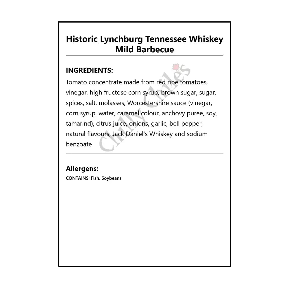 Historic Lynchburg Tennessee Mild Barbecue - BBQ Sauce