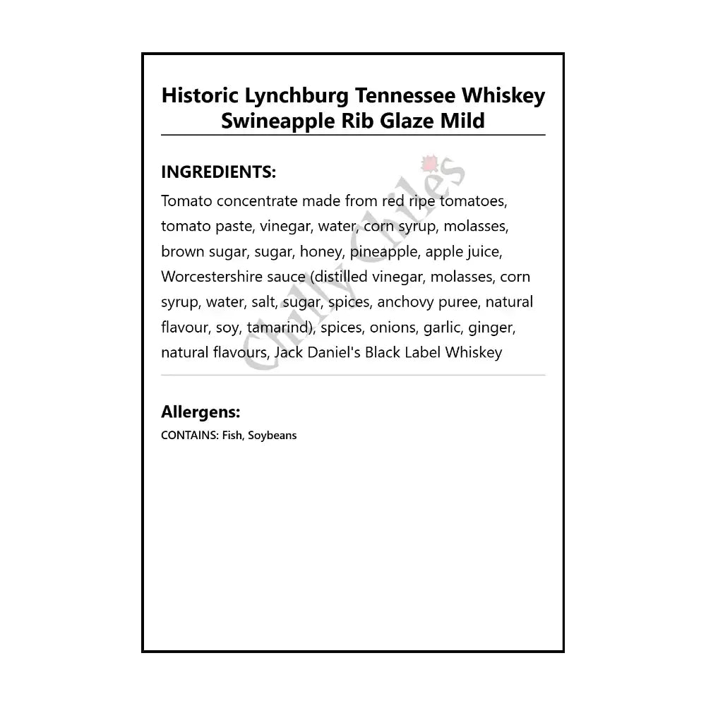Historic Lynchburg Tennessee Swineapple Rib Glaze Mild - BBQ Sauce