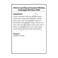 Historic Lynchburg Tennessee Swineapple Rib Glaze Mild - BBQ Sauce